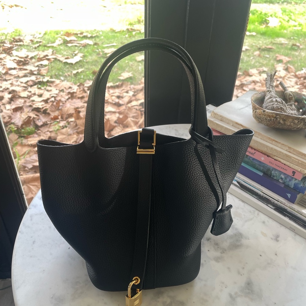 Designer copy adorable Black Leather mini Bag